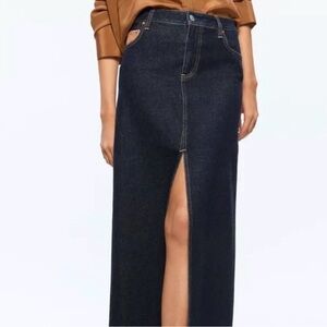 Alice + Olivia Dark Blue Denim Maxi Skirt